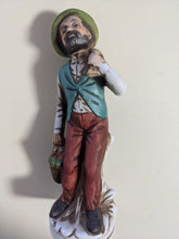 Load image into Gallery viewer, Vintage Porcelain Older Man With Fruit Bag and Bag Gentleman Statue
